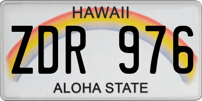 HI license plate ZDR976