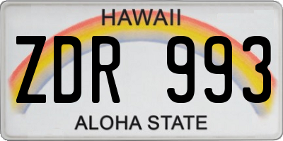 HI license plate ZDR993