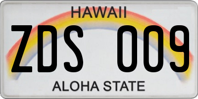 HI license plate ZDS009