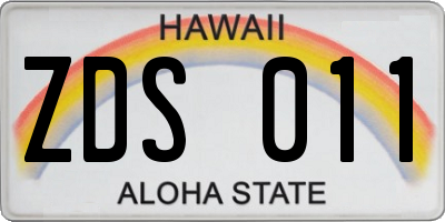 HI license plate ZDS011