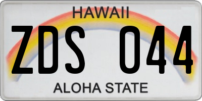 HI license plate ZDS044