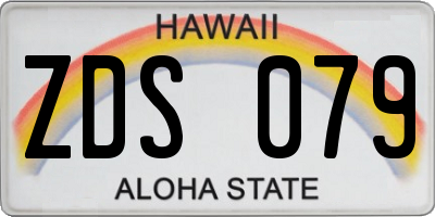 HI license plate ZDS079