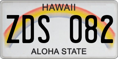 HI license plate ZDS082