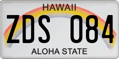 HI license plate ZDS084