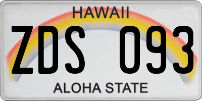 HI license plate ZDS093