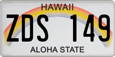 HI license plate ZDS149