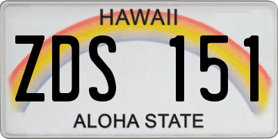 HI license plate ZDS151