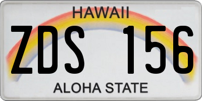 HI license plate ZDS156