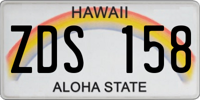 HI license plate ZDS158