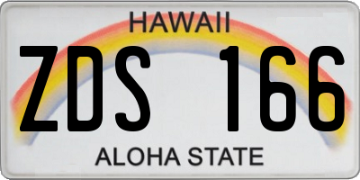 HI license plate ZDS166