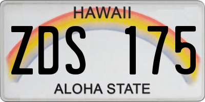 HI license plate ZDS175