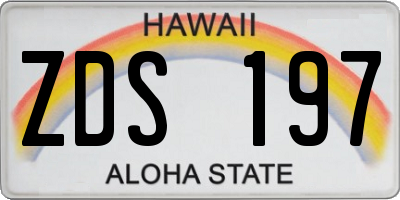 HI license plate ZDS197