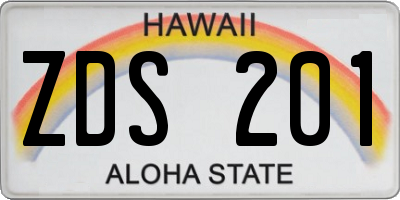 HI license plate ZDS201