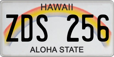 HI license plate ZDS256