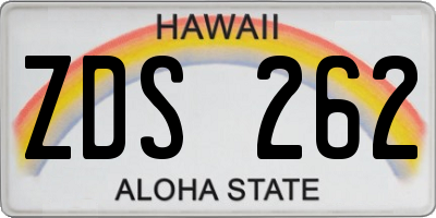 HI license plate ZDS262