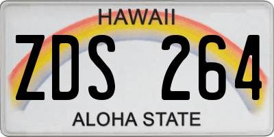 HI license plate ZDS264