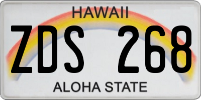 HI license plate ZDS268