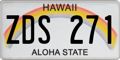 HI license plate ZDS271