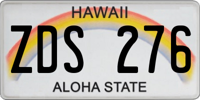 HI license plate ZDS276