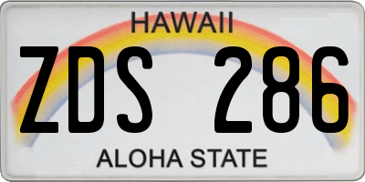 HI license plate ZDS286