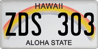 HI license plate ZDS303