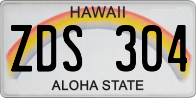 HI license plate ZDS304