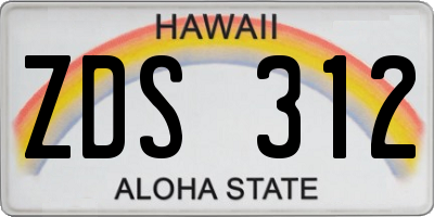 HI license plate ZDS312