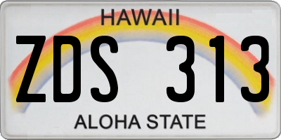 HI license plate ZDS313