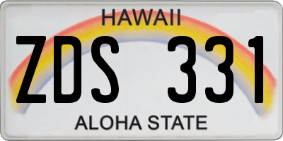 HI license plate ZDS331
