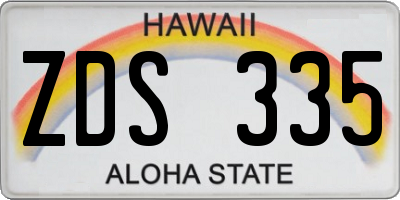 HI license plate ZDS335