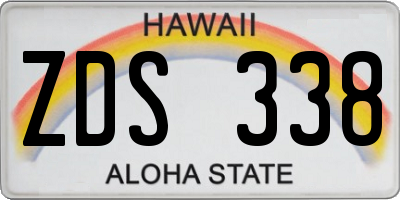 HI license plate ZDS338
