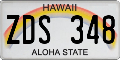 HI license plate ZDS348