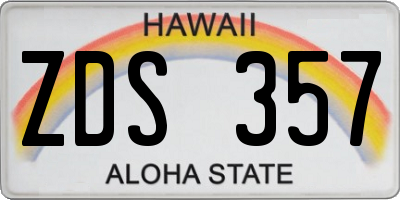 HI license plate ZDS357