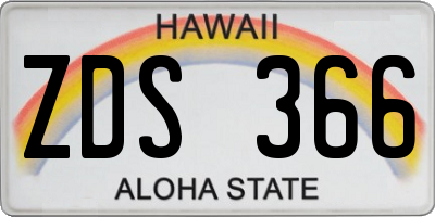HI license plate ZDS366