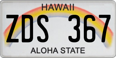 HI license plate ZDS367