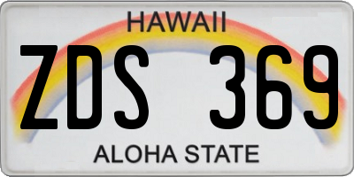 HI license plate ZDS369