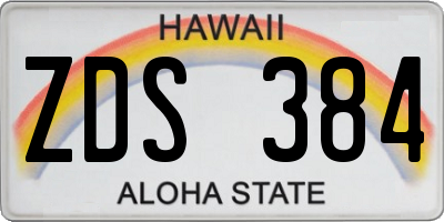 HI license plate ZDS384