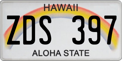 HI license plate ZDS397