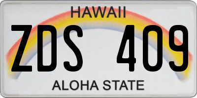 HI license plate ZDS409