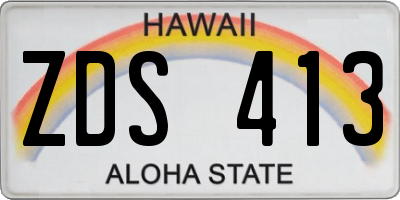 HI license plate ZDS413