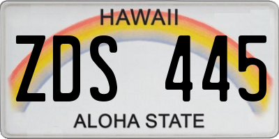 HI license plate ZDS445