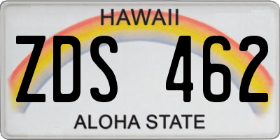 HI license plate ZDS462