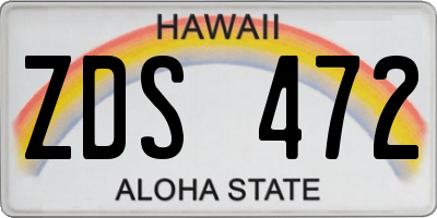 HI license plate ZDS472