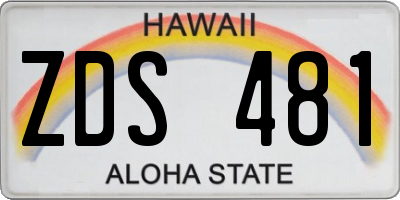 HI license plate ZDS481