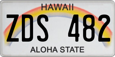 HI license plate ZDS482