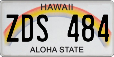 HI license plate ZDS484