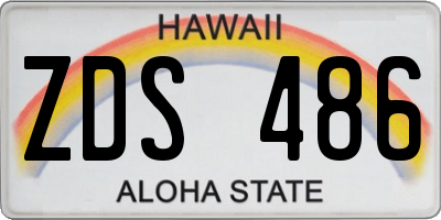 HI license plate ZDS486