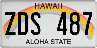 HI license plate ZDS487