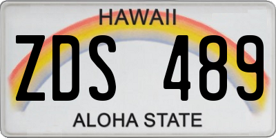 HI license plate ZDS489