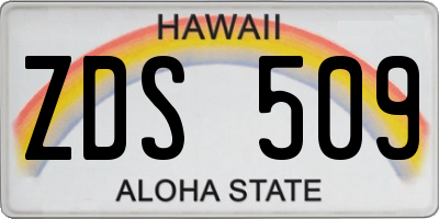 HI license plate ZDS509
